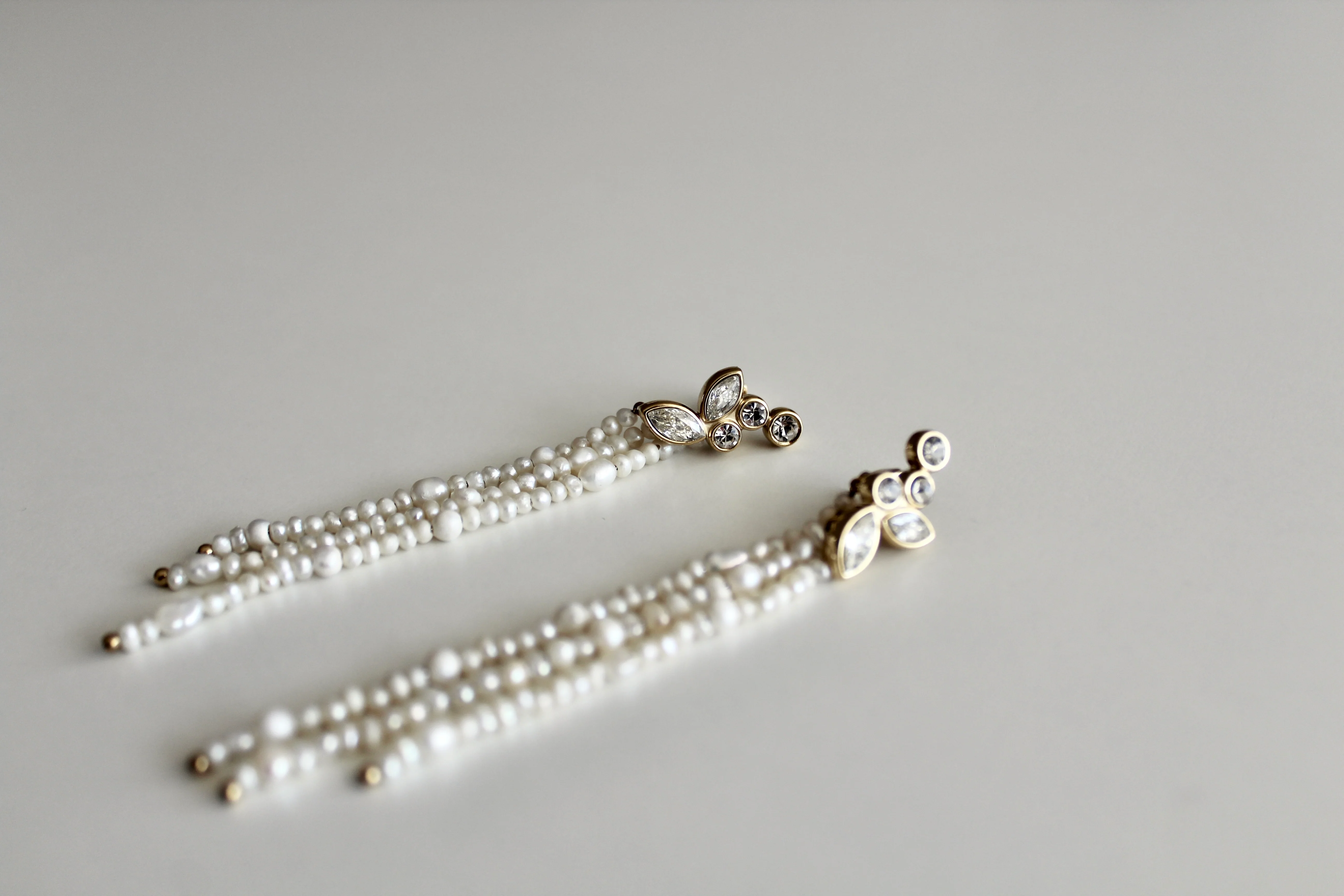 Adorn Earrings Pearl Tassel 14K Gold Plated - Image 4