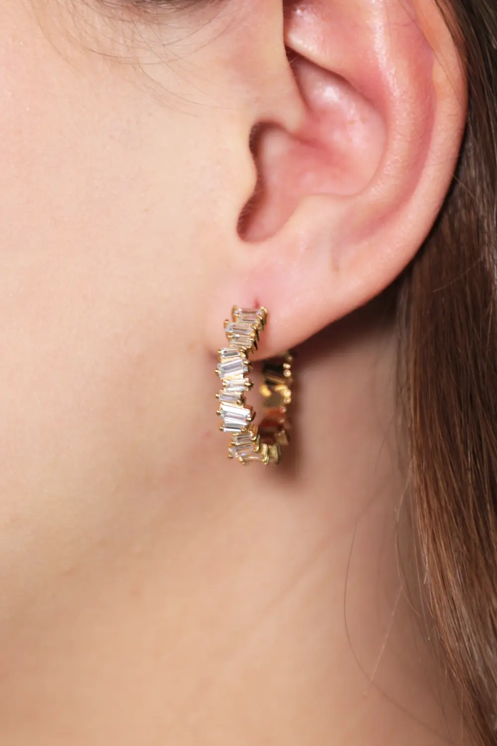 Baguette Hoops 18K Gold Plated - Image 6