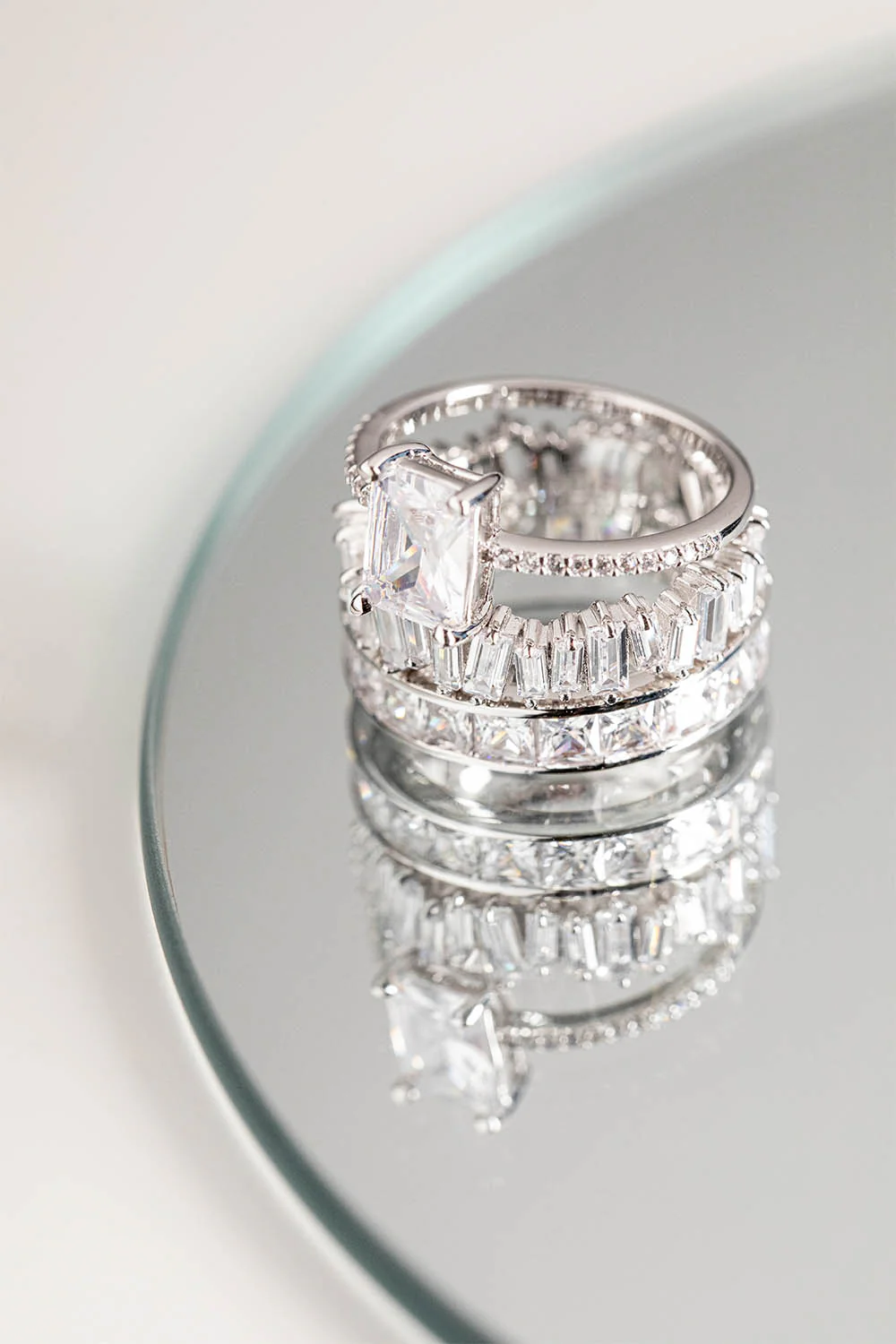 Emerald Pavé Ring Silver - Image 3