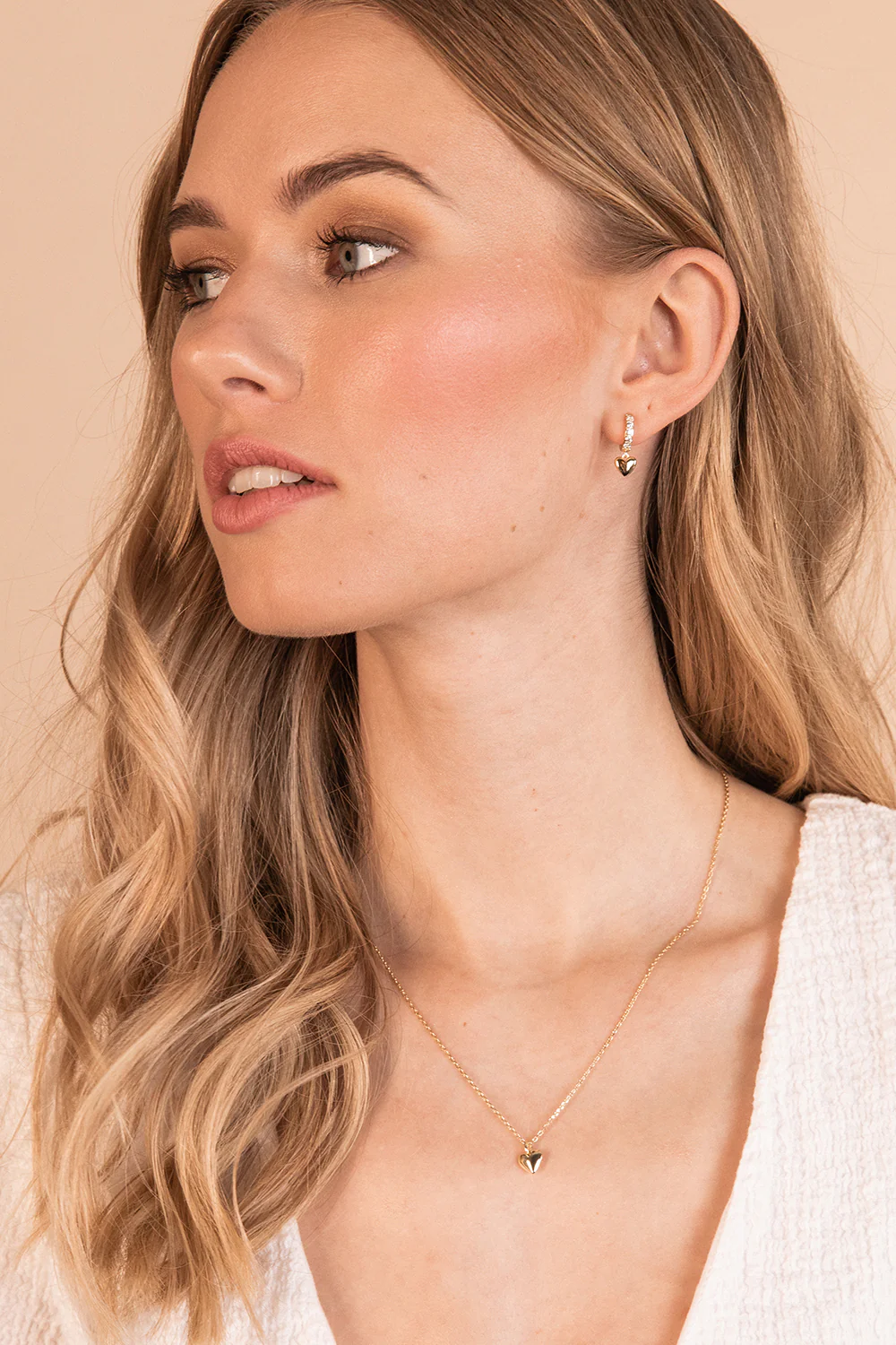 Heart Charm Hoops 18K Gold Plated - Image 3