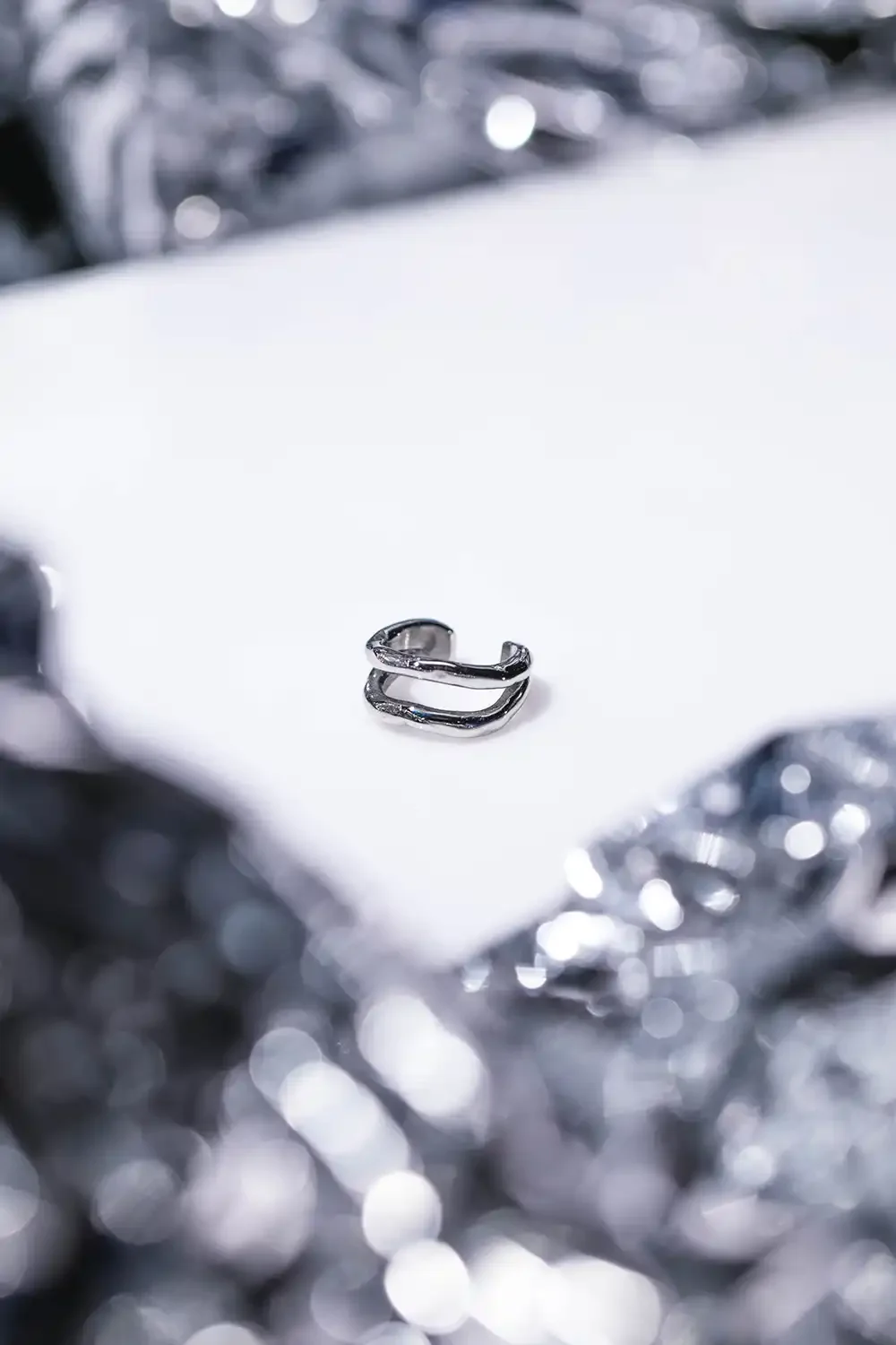 Molten Ear Cuff Silver - Image 6