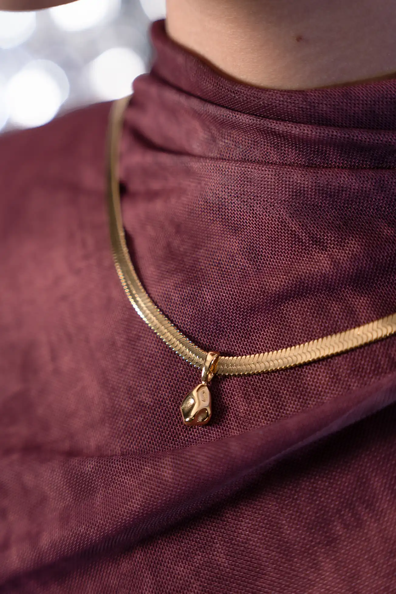 Molten Sleek Necklace 14K Gold Plated - Image 3