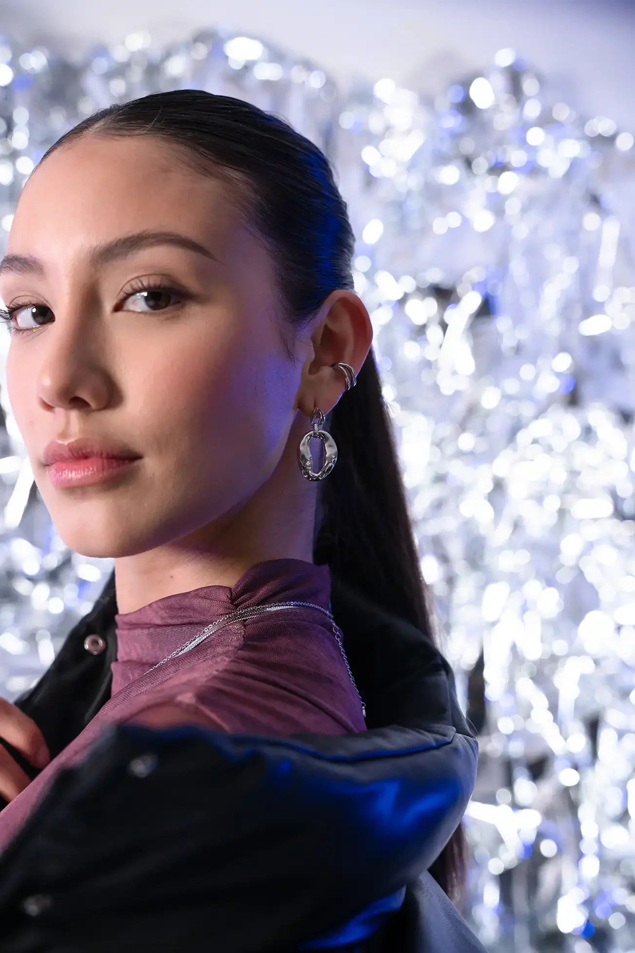 Molten Statement Earring Silver - Image 4