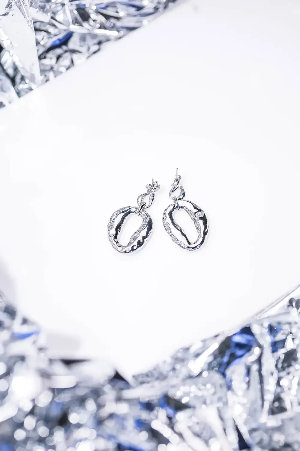 Molten Statement Earring Silver - Image 5