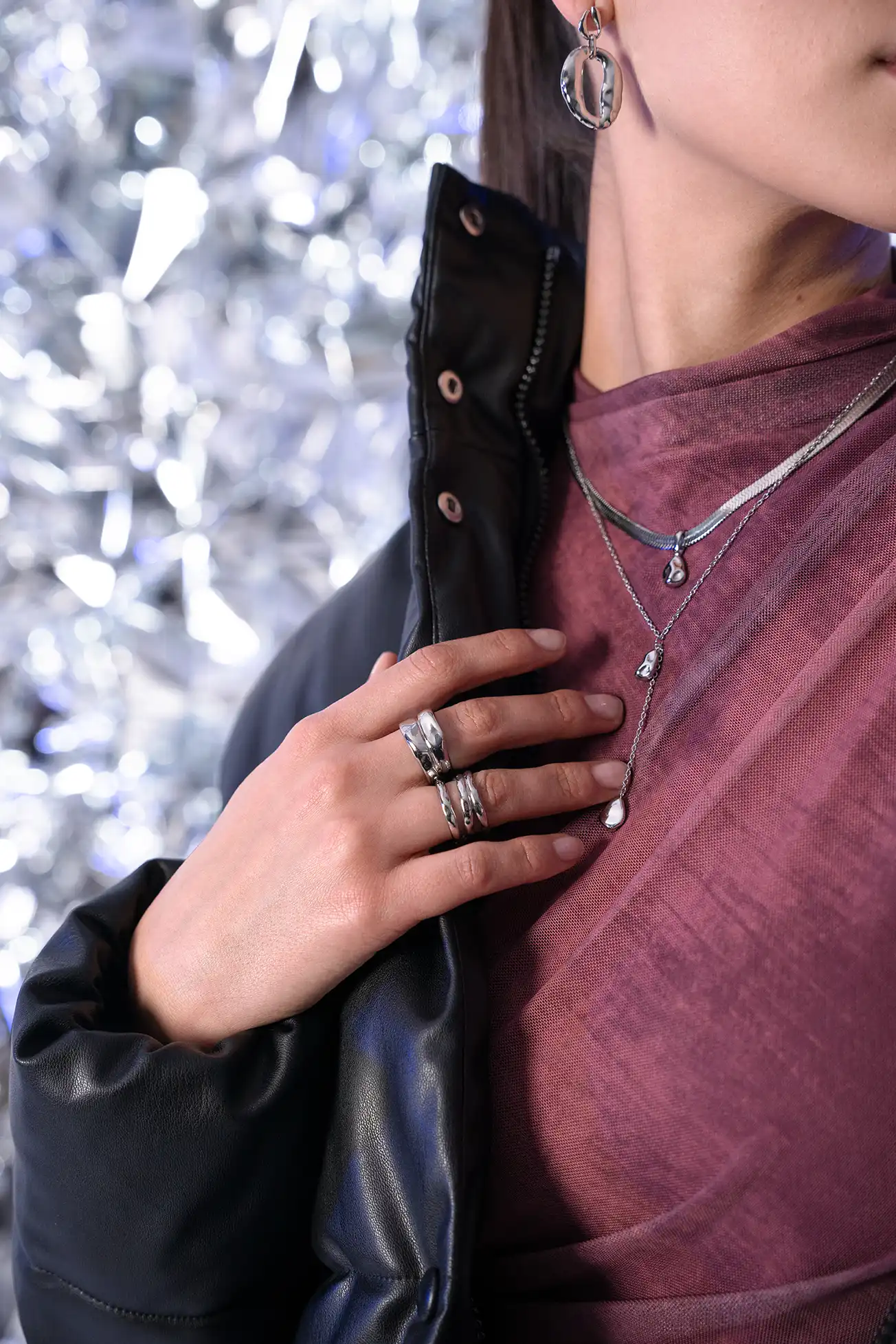 Molten Triple Ring Silver - Image 3