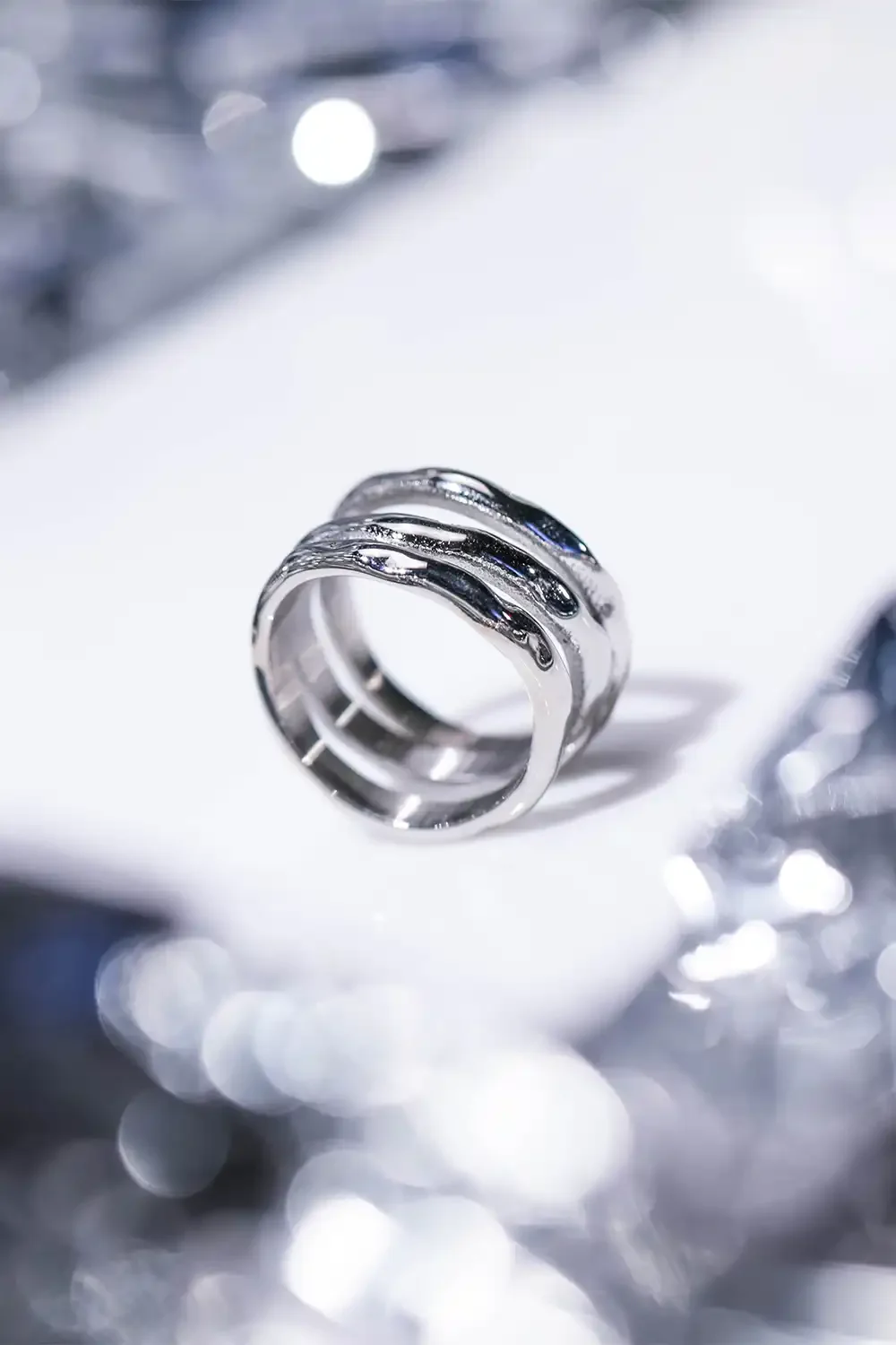 Molten Triple Ring Silver - Image 5