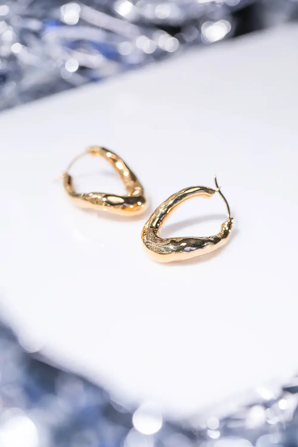 Molten Twisted Hoops 14K Gold Plated - Image 6