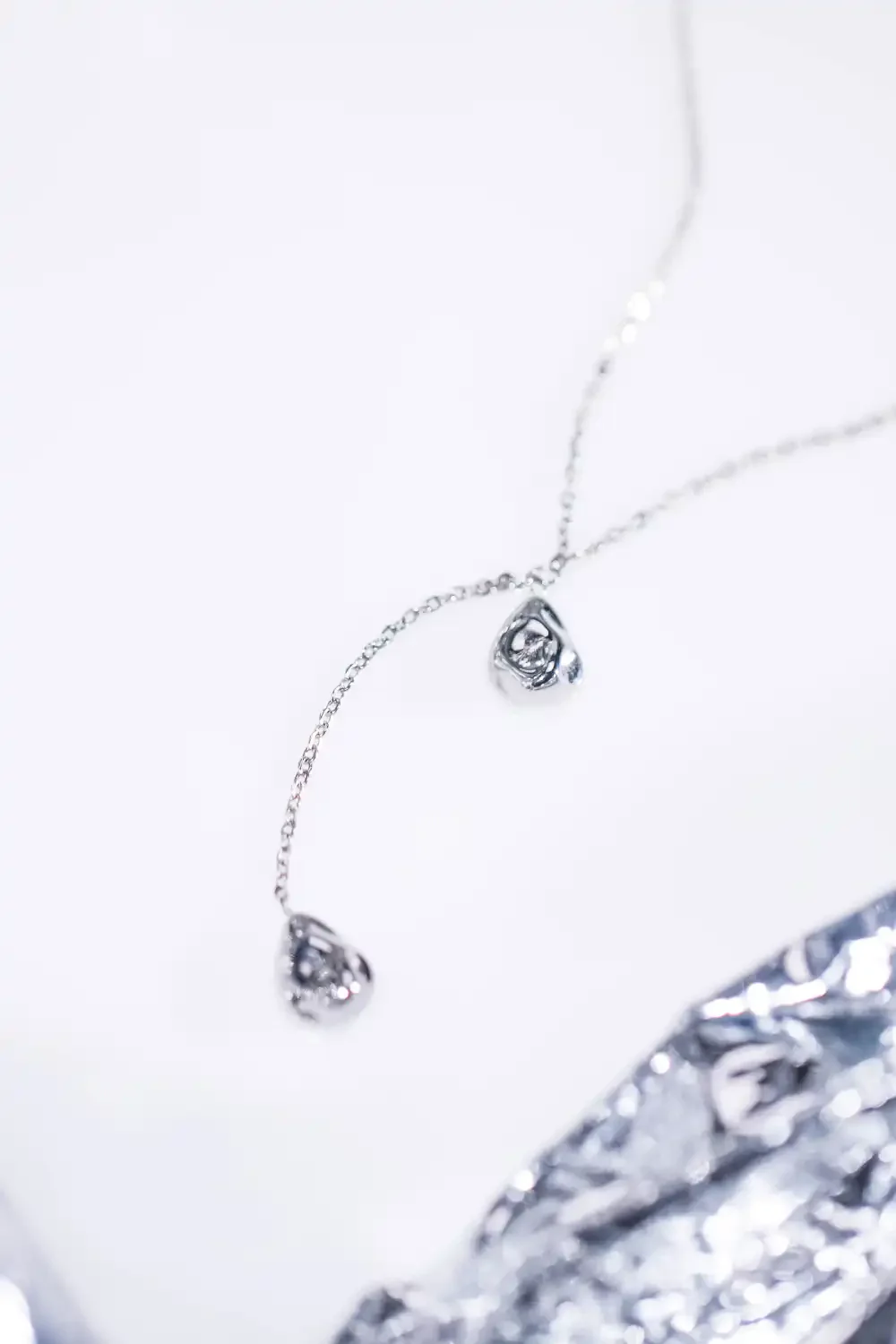 Molten Y-Necklace Silver - Image 7