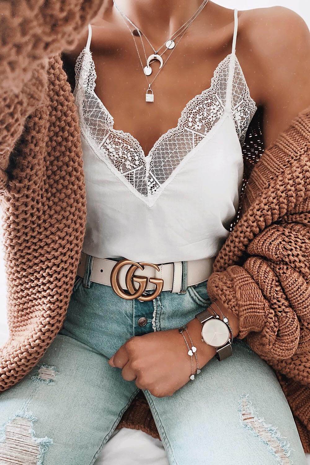 Multi Coin Necklace Silver - Image 3