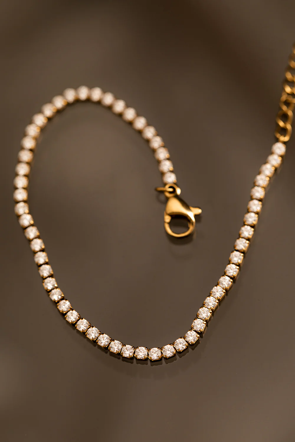 Sparkling Tennis Bracelet Slim 18K Gold Plated - Image 4