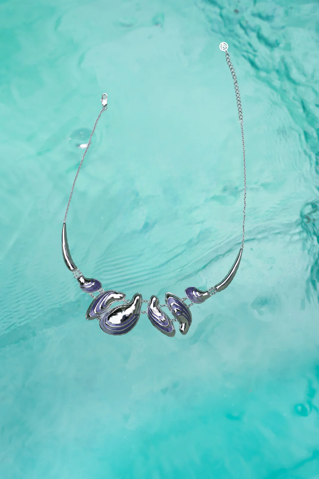 Underwater Enamel Necklace Silver - Image 5